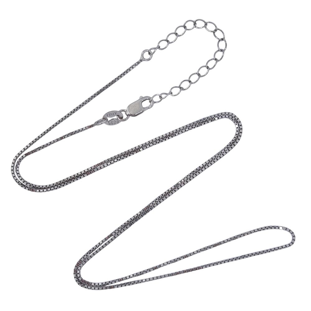 Box Chain Necklace | Italian Vintage Sterling Silver 925 | 18"-20"